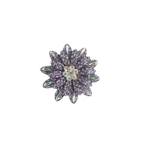 Accessoire de sac et chaussure fleur en strass scintillant, design floral cristal multicouche.