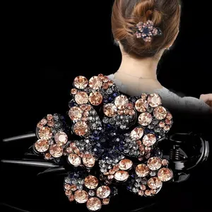 Large rhinestone hair claw clip elegant floral crystal hair accessories for women girls styling