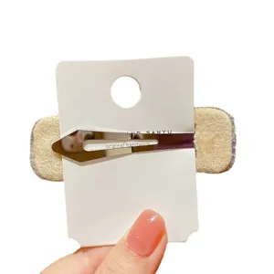 Korean style fabric wrapped snap hair clip vintage side bangs clip minimalist hair accessories