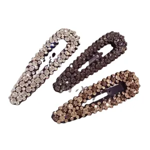 Glänzende Strass Haarklammern Wassertropfen Metall BB Haarnadeln Set Für Damen Mode