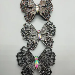 Butterfly Rhinestone Apparel Accessories DIY Fabric Crystal Patch Craft Embellishment For Clothing And Hair Decoration