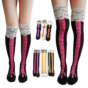 Lustige Hühnerfüße Oberschenkel hohe Socken, neuartige niedliche Tierkralle lange Strümpfe.