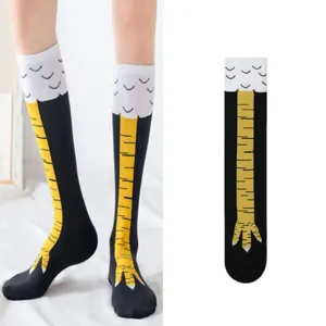 Lustige Hühnerbeine Socken für Damen, neuartige ausgefallene Baumwolle Kniestrümpfe