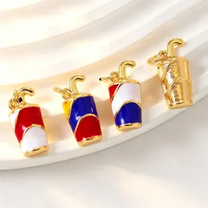 Vergoldete Emaille Becher Anhänger DIY Schmuckherstellung Zubehör Set für Halsketten Armbänder