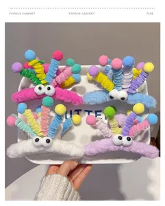 Plush spring hair claw cute funny cartoon shark clip colorful plush hair accessory detail