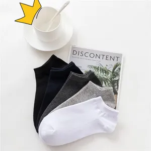 Chaussettes basses respirantes pour hommes chaussettes de cheville unies décontractées
