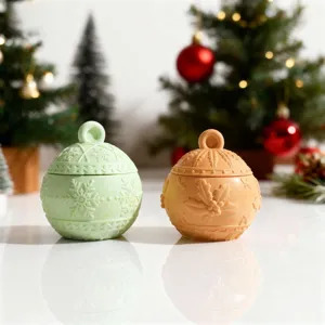 Christmas storage jar silicone mold detail showing embossed snowflake and berry holiday design.
