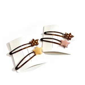 Polka dot star hair clips cute fashion side snap clips cute hair accessories for daily wear