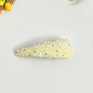 Shiny rhinestone hairpin sweet macaron color cute side bang clip daily hair accessory