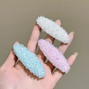 Korean style crystal rhinestone hair clip sweet sparkling side bang clip hair accessories