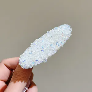 Korean exquisite full diamond crystal hair clip variant, sparkling side clip for women fringe styling.