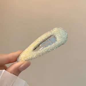 Rhinestone teardrop snap hair clip sparkling crystal side hair accessory for women styling