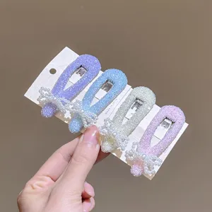 Set haarspelden met strass parel strik, kleurrijke eendebek haren knijpers voor dagelijkse styling.