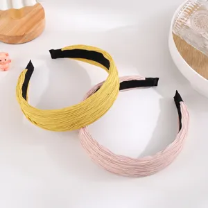 Korean retro pleated headband wide brim stylish hair hoop elegant fashion hair accessories