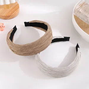 Korean style vintage pleated wide headband high crown daily hair accessories set for women