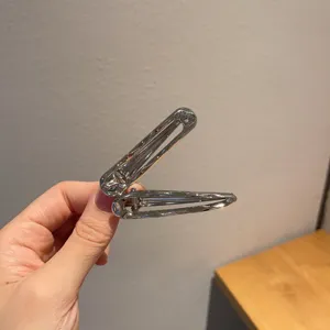 Zilveren metalen haarspelden, onregelmatige eendebek speldjes, veelzijdige pony haaraccessoires.