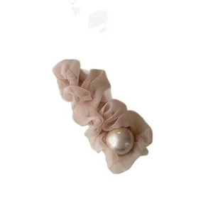 Korean style net yarn hair clip with faux pearl sweet fashion side bangs hair accessories
