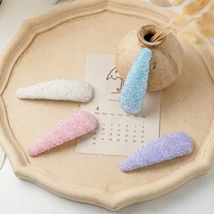 Korean Style Rhinestone Teardrop Hair Clip Macaron Color BB Hairpin Side Bangs Hair Accessories For Women Daily Styling