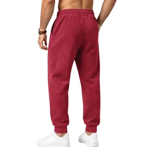 Mens suede fleece sweatpants casual joggers comfort stretch waistband winter warm trousers