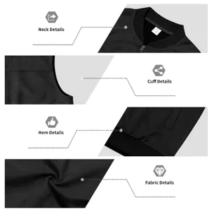 Schwarze Herren Wildleder Weste mit Baseballkragen, ärmellos, Detailansicht für Stil.