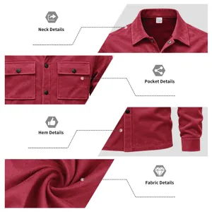 Veste chemise effet suédine pour homme manches longues avec deux poches automne
