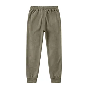 Mens suede air layer brushed sweatpants back view casual jogger pants comfortable trousers