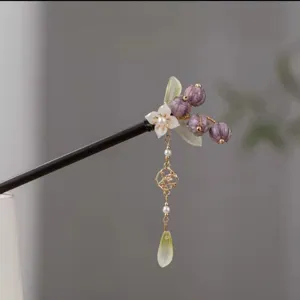 Handgemachte Maiglöckchen Holz Haarnadel Klassische Hanfu Haarnadel Quaste Haarschmuck Für Frauen