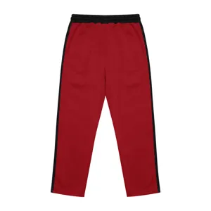 Men's fleece-lined wide-leg sweatpants with contrast side stripes, heavy knit casual pants.