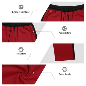 Men colorblock fleece sweatpants loose casual knitted trousers with elastic waistband pockets