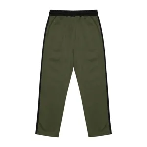 Men's heavyweight fleece-lined sweatpants with side stripes, loose casual wide-leg knit pants.