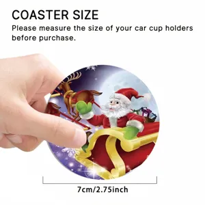 Sottobicchiere auto di Natale rotondo in silicone tappetino tazza festivo decorativo