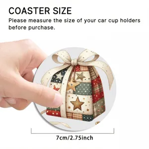 Symmetric rond en silicone pour voiture avec motif patchwork de boîte-cadeau de 7 cm.