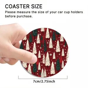 Christmas tree car coaster 7cm absorbent cup holder insert anti slip drink mat for auto interior