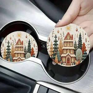 Christmas Silicone Coaster Heat Resistant Non Slip Cute Gnome Snowman Reindeer Pattern Drink Cup Mat For Home Car Kitchen