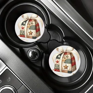 Tasse de voiture de Noël sous-verre rond en silicone tapis absorbant antidérapant isolant
