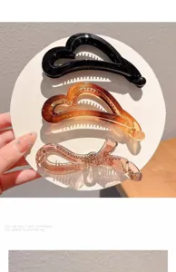 Banana hair clip set, chic resin hair claw for styling lazy half up dos and high ponytails.