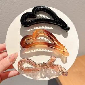 Acrylic Banana Hair Clip Elegant Bow Heart Hair Claw Minimalist Ponytail Holder Hair Accessories For Women Daily Styling