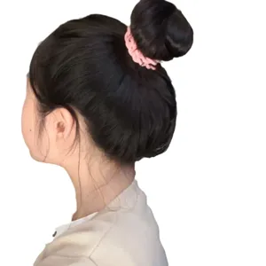 Pink braided hair tie elastic scrunchie sweet hair accessory for daily elegant styling