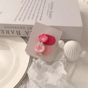 Cute pink floral hair clip sweet side clip for women and girls daily hair accessories styling