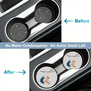 Cute cartoon car cup holder coasters non-slip soft rubber anti-scalding auto drink mats