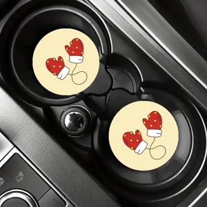 Sous-verres de voiture de Noël de dessin animé mignon tapis antidérapants pour habitacle de véhicule.