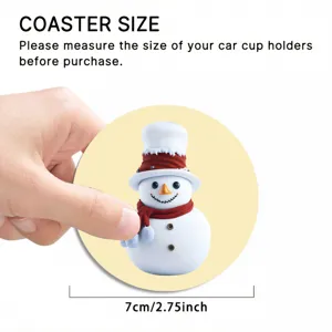 Christmas snowman silicone car coaster 7cm anti-slip cup mat for auto interior decor