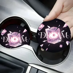 Silicone car coaster non-slip drink cup mat with creative dream eye design for auto interior accessories