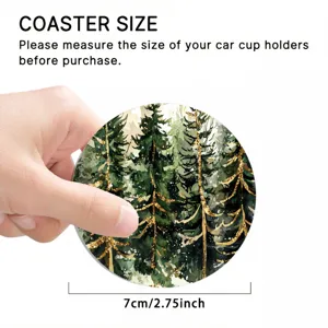 Sottobicchiere auto motivo pino acquerello rotondo assorbente tappetino tazza 7cm