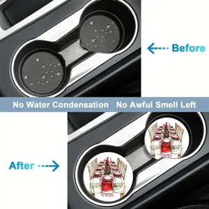 Kerst auto kopje onderzetter siliconen absorberende antislip mat auto accessoire