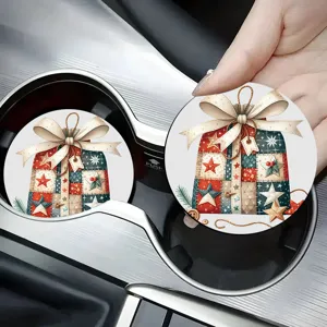 Kerst auto onderzetter absorberend keramiek bekerhouder inzet schattig vakantieontwerp