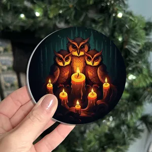 Sottobicchiere auto Halloween assorbente antiscivolo gufo candela decorazione interni