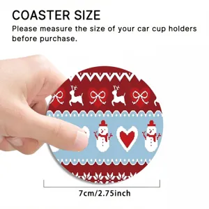 Christmas car coaster absorbent ceramic cup mat holiday decoration accessory pack new