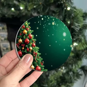 Natale rotondo tappetino di scolo in terra diatomacea tovaglietta isolante decoro festa
