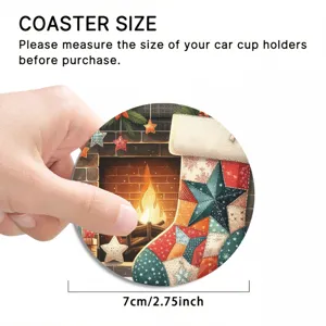 Noel sous-tasse voiture rond silicone tapis de tasse 7cm cheminee deco de table